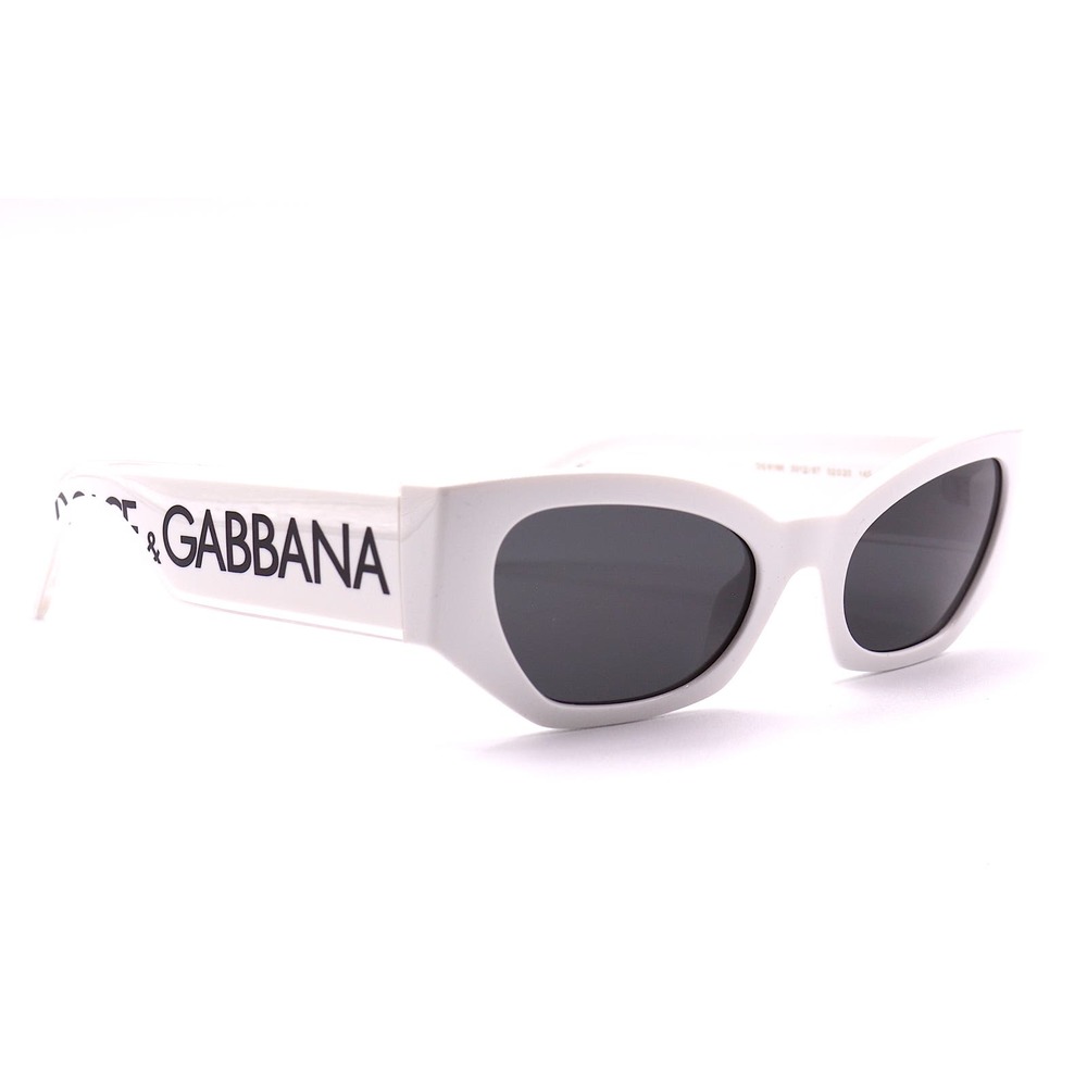 DOLCE&GABBANA DG6186 WHITE DARK GREY LENS AUTHENTIC SUNGLASSES - Picture 6 of 14